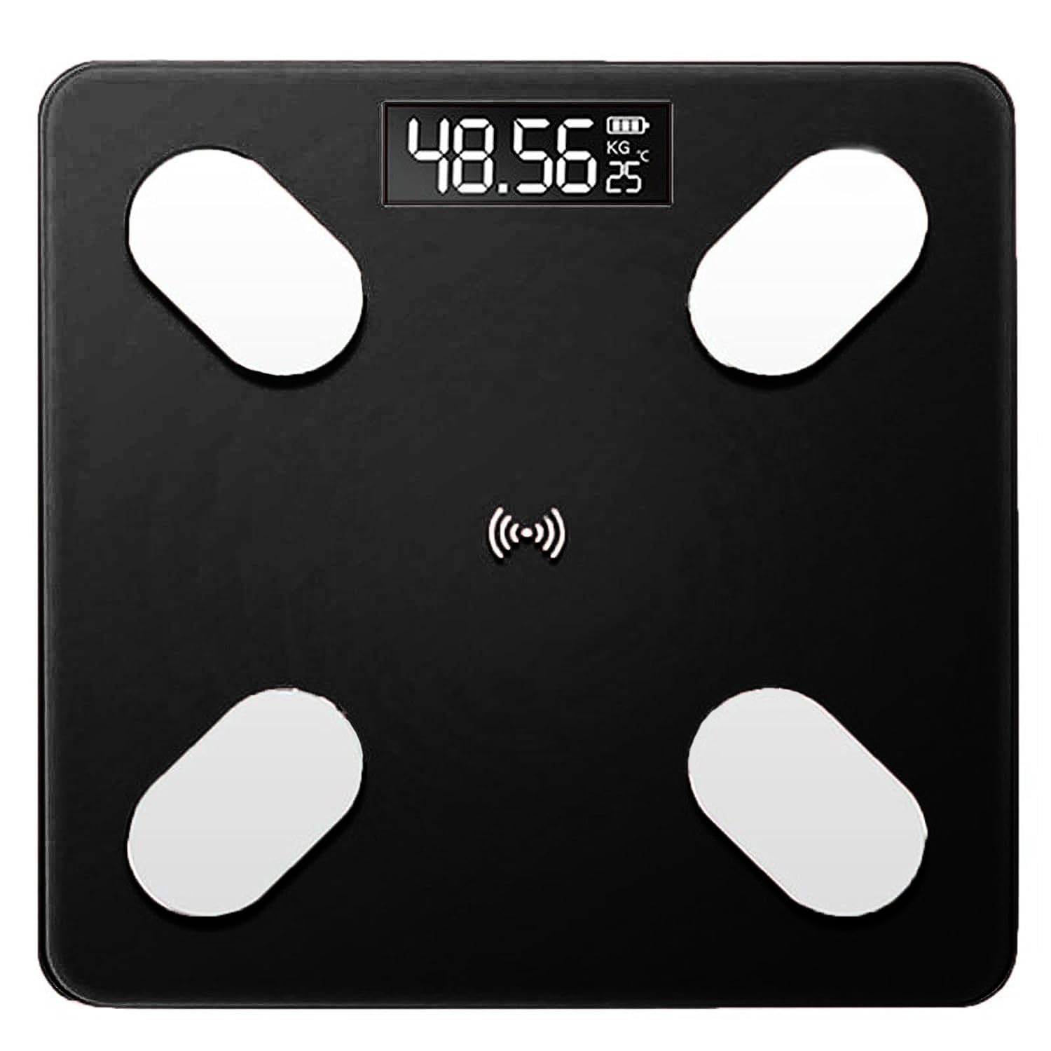 True Face Digital Electronic Bathroom Scale Smart Weighing Scales Backlit Display Weighting Scales Body Fat 180 KG Capacity Black