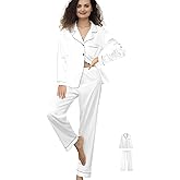 WJing Yi Jia 3Pcs Satin Pajama Sets For Women XS-3XL Womens Silk Pajamas Set Silky Sleepwear Nigtwear Loungewear Long Pj Set