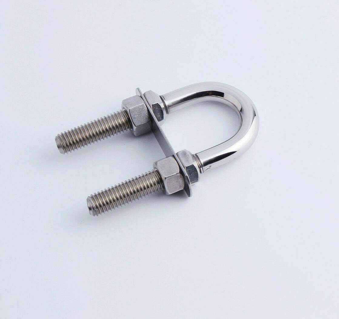 4 Inch Boat Stern Bow Eye Tie Down U Bolt 3/8 Stock Marine Stainless