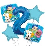 Bubble Guppies Balloon Bouquet 2nd Birthday 5 pcs - Party Supplies