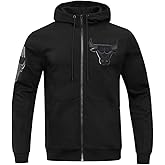 Pro Standard Mens NBA Chicago Bulls Classic Triple Black Full Zip Hoodie Black S