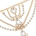 Ingemark Statement Crystal Wedding Bridal Charm Bracelet for Women Adjustable Rhinestone Gold Silver Bangle (Golden)