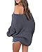 Gobought Women's Off Shoulder Long Sleeve Loose Fit Knit Sweater Tops Pullover Blouse