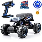 Remote Control Monster Trucks, PinSpace Electric RC Cars 1:12 Scale Off Road Truck with Full-Time 4-Wheel Drive System, 4 Shock Absorbers, Digital Controller for Kids Age 8 Years and Up