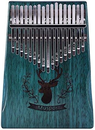 17 Kalimba 17 Key Thumb Piano, Solid Finger Piano Mbira 17 Tone Musical Toys with Tune-Hammer Case and Study Guide for Music Lovers Beginners and Child