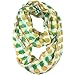 Lina & Lily Pineapple Print Women's Infinity Scarf Lightweight (White)