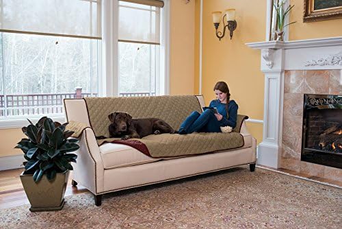 Kaylee Collection Reversible Furniture Protector (Burgundy / Taupe, Sofa)