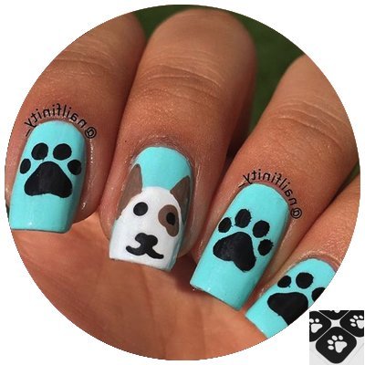 Paw Print Nail Vinyls By Twinkled T - 1 Sheet of 24 Vinyls