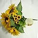 Calcifer® 3 Sets(7 Stems/Set) 10.63'' Sunflowers Artificial Flowers Bouquet for Home Decoration/Wedding Decor