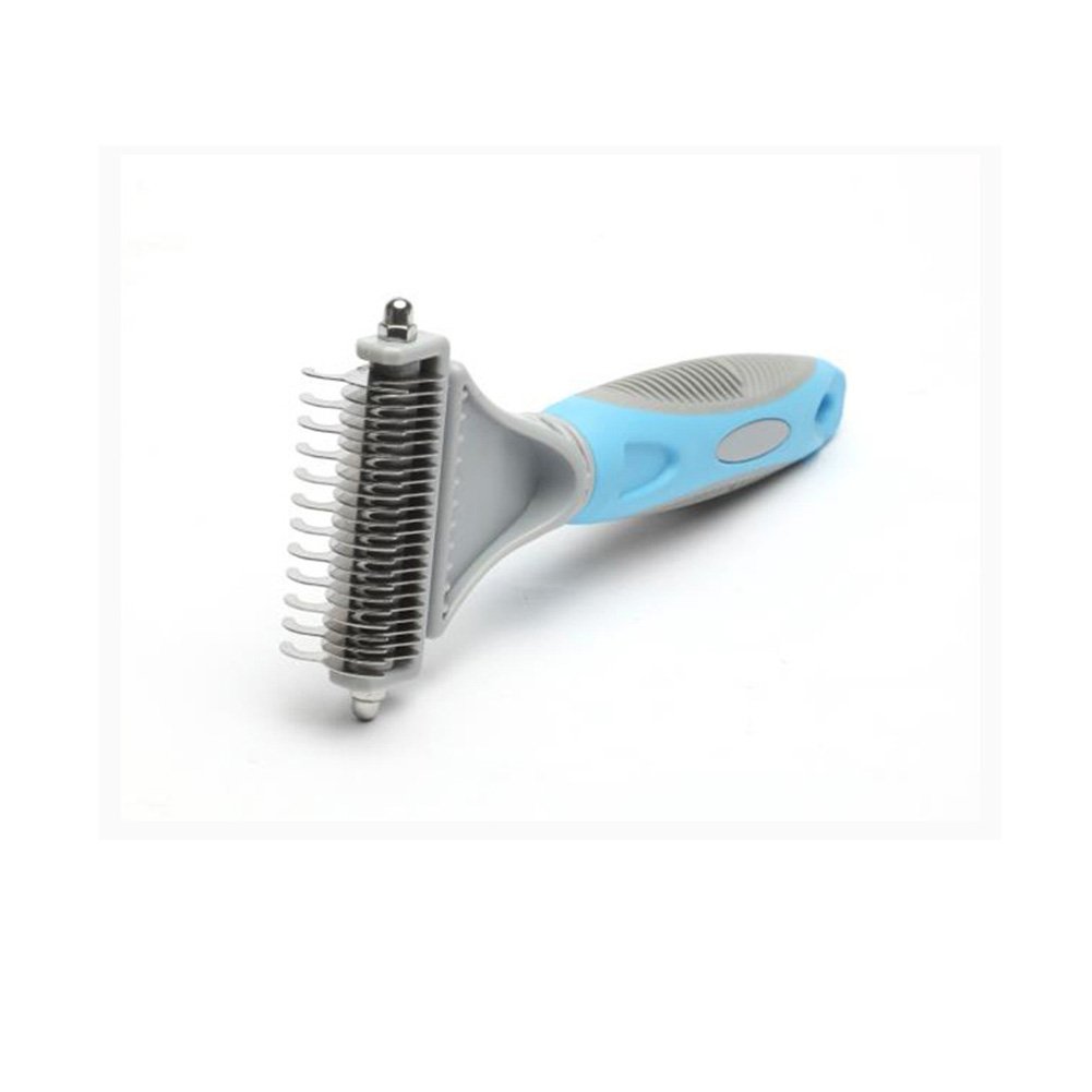 Pet Dematting Tool for Dogs - Dog Grooming Comb Professional Pet Rake Brush with 2 Sided Stainless Steel Grooming for Dogs and Cats with Medium and Long Hair Fur Perfection