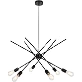 Living District Armin 6-Light Mid-Century Metal Pendant in Black