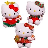 Ty Hello Kitty Christmas Beanie Baby Collection -- Set of 3 Plush 6