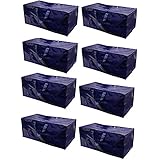 Earthwise Heavy Duty Extra Large Storage Bag Moving Tote Backpack Carrying Handles - Compatible with IKEA Frakta Hand Carts Boxes Bin (8 Pack)