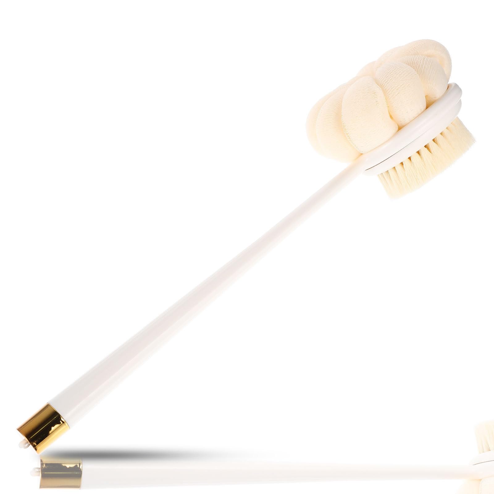 Double Sided Bath Brush with Long Handle Soft Bristle Back Scrubber Exfoliating Body Massage Tool for Shower Use