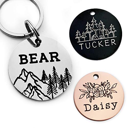 thumbnail image 2 of Personalised Engraved Stainless Steel Dog ID Tag - 32mm Heart Shape, Black | Custom Text Pet Tag With Split Ring 2 of 14