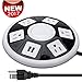 FlePow UFO Shape USB Power Strip 5AC Plugs and 2 USB 110V-250V 10A-13A 2500W-3000W Overload Protection 1A/2.1A(total 3.1A) 5V USB Interface Charge Power Surge Protector Usb Outlet Power Strips