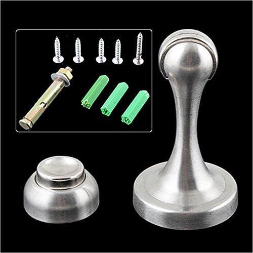 4 Pack Door Stop Stainless Steel 3 Inch Door Stopper with Catch (4 pack