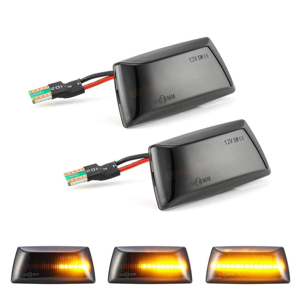 2 Pcs Dynamic Amber LED Side Marker Indicator Light for A4 S4 B6 B7 A6 C5 Tt A8 Replace Oem Side Marker Light