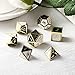 DnDnD Double Color DND Metal Dice Set, Heavy Polyhedral Dungeons and Dragons Playing Dice for Table Game(Black and White with Gold Number)
