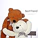 WOWMAX 4 Foot White Dark Brown Teddy Bear Cuddly Stuffed Plush Animals Teddy Bear Toy Doll 47