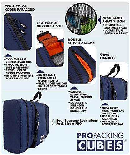 pro packing cubes toiletry bag