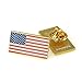 Rectangle American Flag Pins 10 Pack- Gold Amercian Flag Lapel Pins Bulk -The Stars and Stripes Lapel Pin for Memorial Day, Flag Day, Independence Day, Veterans Day