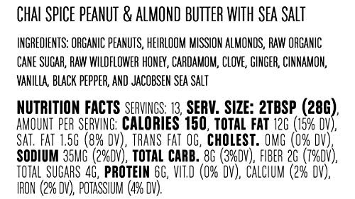 Big Spoon Roasters Chai Almond & Peanut Butter w/ Raw Honey & Sea Salt - Keto Friendly, Low Sugar Almond Butter… - Image 6