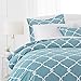 Amazon Brand – Pinzon 300 Thread Count 100% Cotton Percale Duvet Cover Set - Full or Queen, Spa Blue