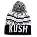 City Hunter Sk1160 Kush Leaves Pom Pom Beanie Hats (Light Grey/black)