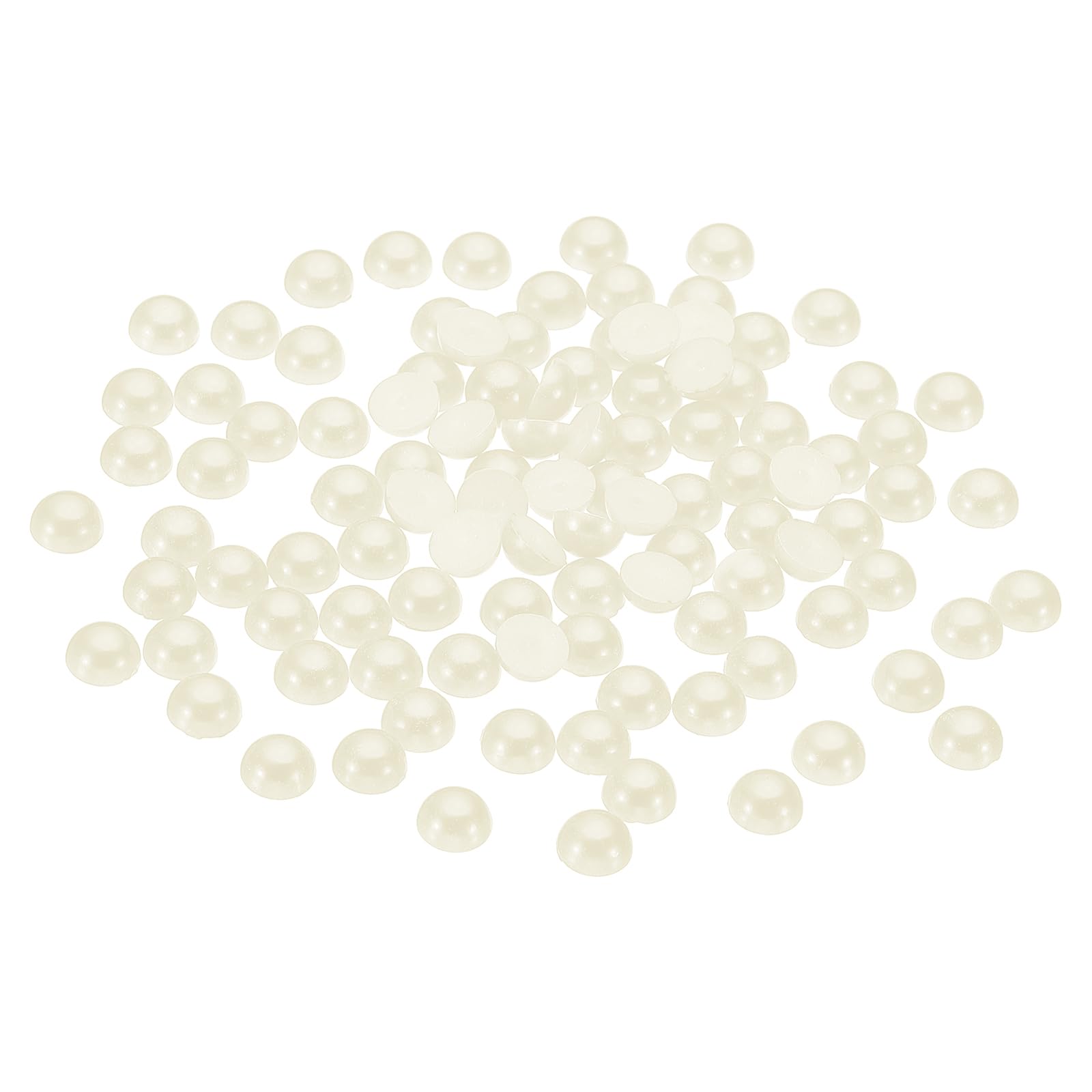 PATIKIL 1000Pcs Flatback Pearls Beads for Crafting, 6mm Half Round Resin Beads Flatback Pearls for Nail Charms Handmade Phone Case Embellishment, Beige — image 1