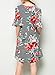 ZESICA Women's Floral Striped Ruffle Sleeve Casual Swing Tunic Dress with Pockets