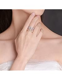 YOGEME Fashion AAA Cubic Zirconia Baguette Ring,Shinning,Eternity Ring Band for Women