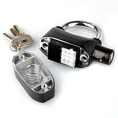Alarm Lock 110dba Universal Security Alarm Lock System Anti-Theft for Door Motor Bicycle Padlock with 3 Keys (Black)