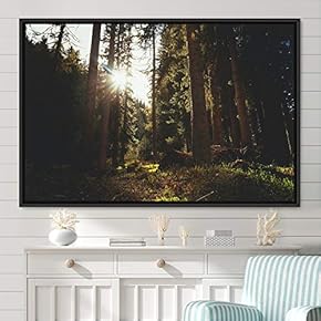 signwin Framed Canvas Wall Art Rustic Woods Brown...