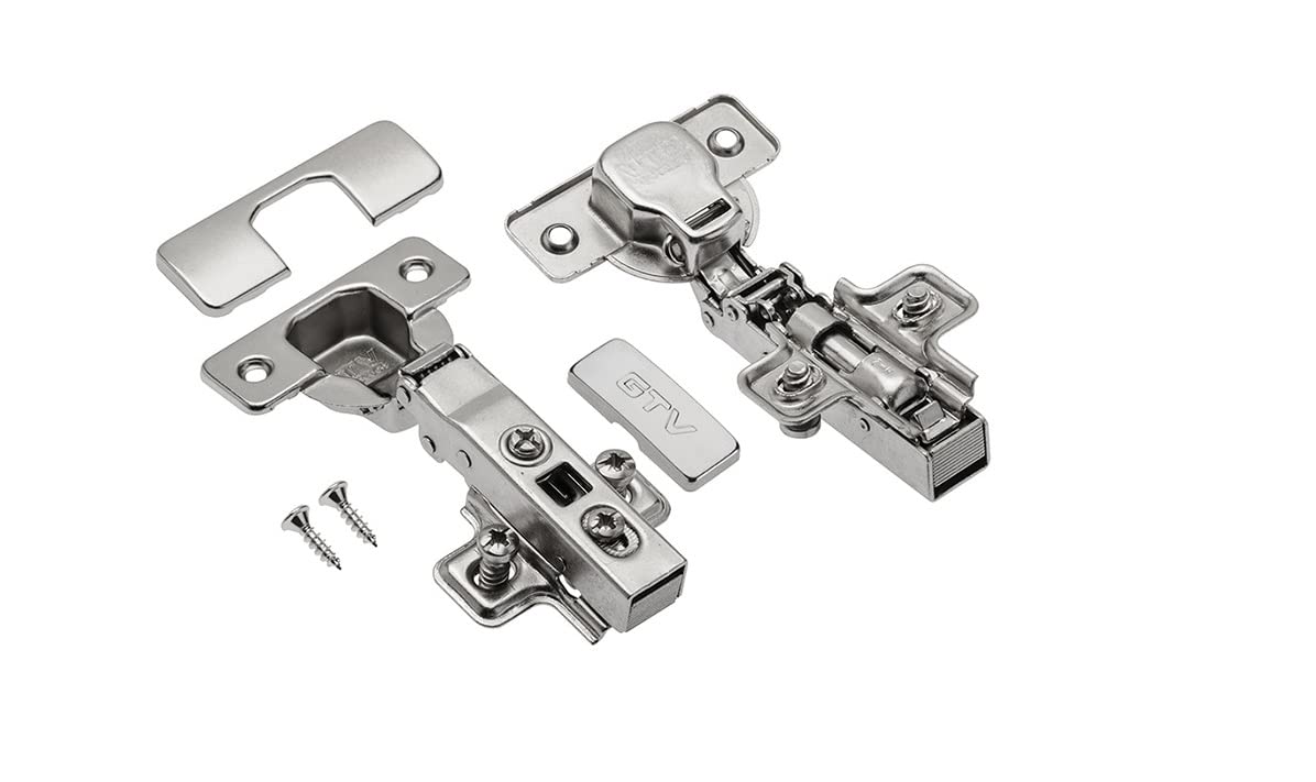 GTV 10 x Soft Close 35 mm Kitchen Hinge Cabinet Door Plate + Screws by