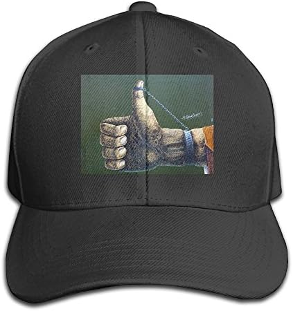 QIYYQI Street Graffiti Thumbs Up Easy Adjustable Unconstructed Men Classic Hat Polo Style Low Profile Black