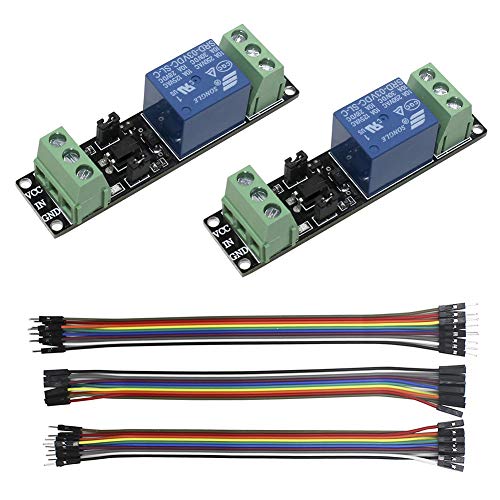 KeeYees 2pcs 1 Channel 3V High Level Trigger Relay Switch Control Module with Optocoupler Optical Isolation for ESP8266 Development Board + 3pcs 20CM 10Pin Female Male Jumper Wires - Thumbnail 7