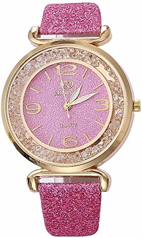 Women Quartz Watch,ODGear Ladies Bling Wrist Watch Crystal Bracelet (Pink)