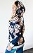 Angashion Women Hoodies-Tops- Floral Printed Long Sleeve Pocket Drawstring Sweatshirt With Pocket,Blue,US 10/Tag XL