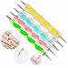 Glam Hobby 20pc Nail Art Manicure Pedicure Beauty Painting Polish Brush and Dotting Pen Tool Set for Natural,False,Acrylic and Gel Nails,100 Disposable nail polish holder, 12 mix color Glitter Powder