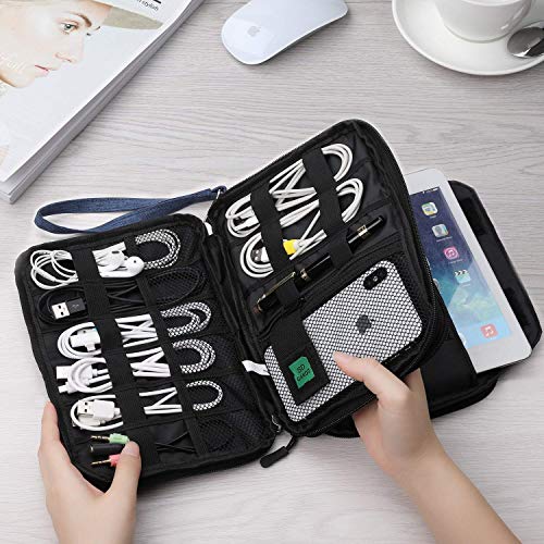 image for Electronic Organizer, Double Layer Travel Gadget Bag for USB Cable, SD