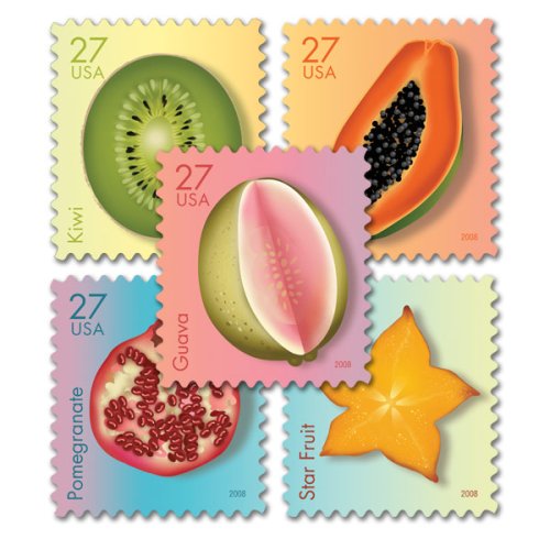 Tropical Fruit pane of 20 x 27 cent us U.S. Postage Stamps