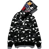 トップス Bape HALF AND HALF SHARK FULL ZIP HOODIE BAPE City Camo Half Shark Full Zip Hoodie White/Black Men's - US