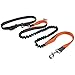 HARBO Handsfree Running Dog Leash - Durable Bungee Leash, Reflective Stitching - Shock Absorbing Adjustable Waist Belt, for Running, Jogging, Walking (Orange)