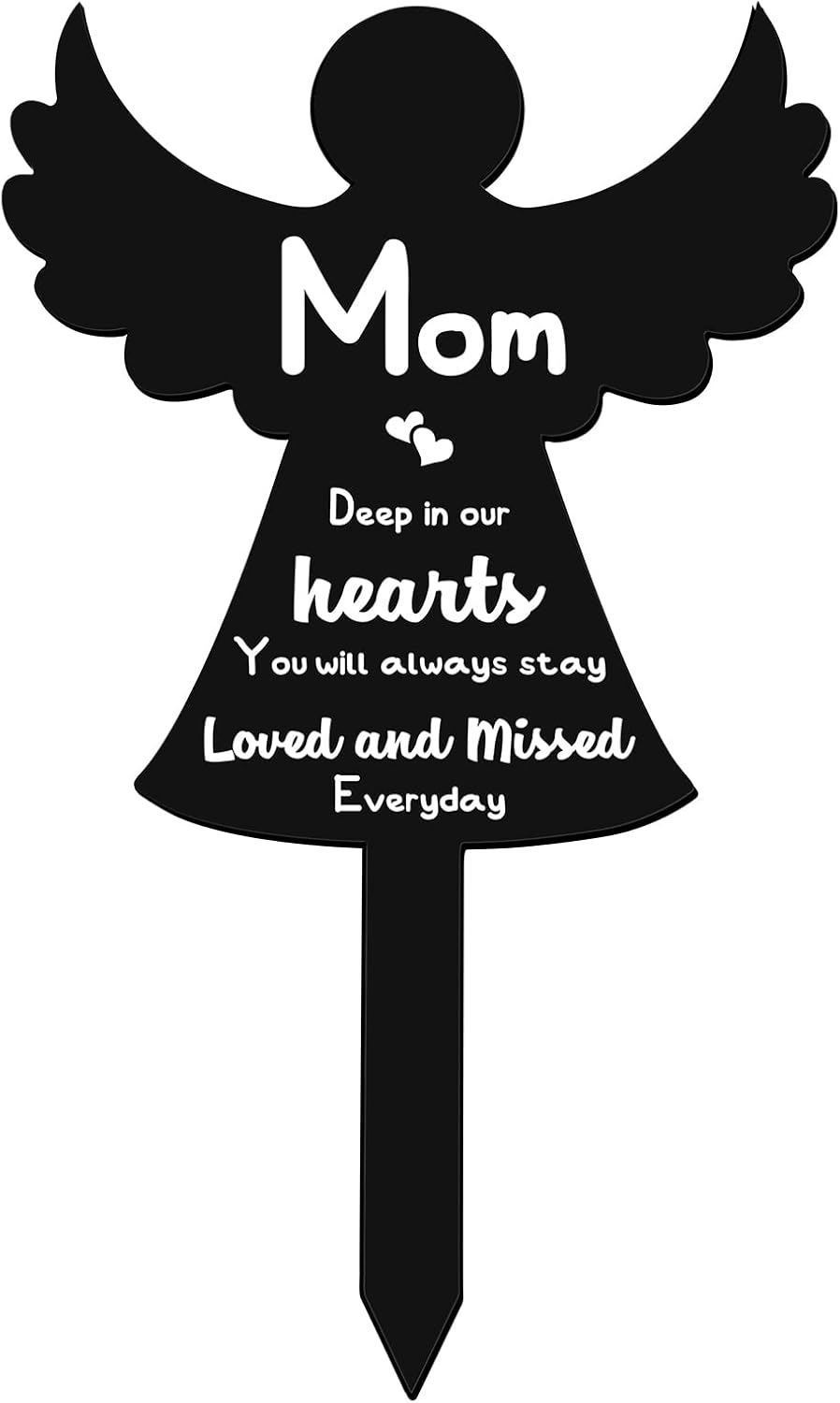 Decorative Garden Stakes - Roowest Memorial Stakes Cemetery Grave Plaque Stake Markers Memorial Angel Plaques for Outdoors Acrylic Sympathy Grave Stake Waterproof Garden Decorations for Cemetery Outdoors Yard(Mom Style)