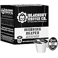 Blackout Coffee, Morning Reaper Medium Roast Coffee, Bold, Strong Aromatic & Super Smooth Flavor, Fresh Roasted In The USA, Kcup Compatible – 18 Count Single - Serve Coffee Pods