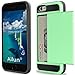 iPhone 6 Case,[4.7inch]by Ailun,Protective Shell-Smooth Card Slider Wallet&Flexible Shockproof Rubber Bumper&Anti-scratch PC Back Cover,Siania Retail Package[Mint Green]