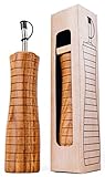 Olive Oil Dispenser Bottle - Oak Wood Oil And Vinegar Cruet - Dispenser by White Wood Premium