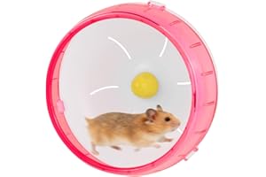 LuckyOpt Silent Hamster Wheel, Jogging Exercise Dwarf Hamsters Toys, Hamster Accessories for Cages Golden Silk Shih Tzu Bear 