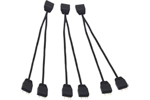 GENERIC LANMINGLEL Argb Splitter Cable 5V 1 Female to 2 Male 3 Pin Argb Extension Cable for Expand Computer Pc Argb Fans and Argb Led Series 3 Pack (1 to 2)